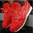 Women's Glitter Lace-Up Everyday Trainers