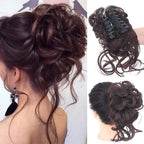Women's Instant Messy Bun Hair Clip with Curls - Easy Updo