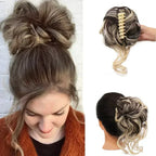 Women's Instant Messy Bun Hair Clip with Curls - Easy Updo