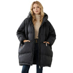 Women's Long Hooded Down Jacket for Winter