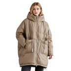 Women's Long Hooded Down Jacket for Winter