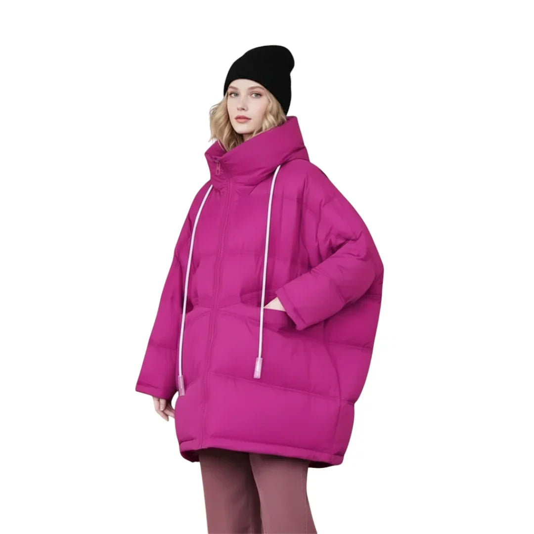 Women's Long Hooded Down Jacket for Winter