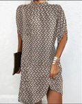 Women's Mock Neck Cape Sleeve Mini Dress – Effortless Style