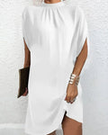 Women's Mock Neck Cape Sleeve Mini Dress – Effortless Style