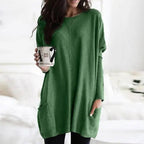 Women's Oversized Tunic Top with Pockets | Casual Long Sleeve Comfort