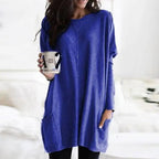Women's Oversized Tunic Top with Pockets | Casual Long Sleeve Comfort