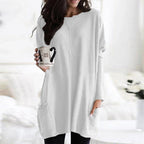 Women's Oversized Tunic Top with Pockets | Casual Long Sleeve Comfort