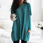 Women's Oversized Tunic Top with Pockets | Casual Long Sleeve Comfort