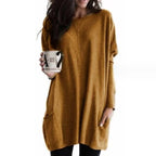 Women's Oversized Tunic Top with Pockets | Casual Long Sleeve Comfort