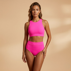 Women's Tropical High Neck High Waisted Bikini Swimsuit
