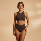 Women's Tropical High Neck High Waisted Bikini Swimsuit