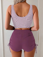 Women's Twist Front High-Waisted Tankini Swimsuit