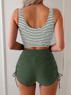 Women's Twist Front High-Waisted Tankini Swimsuit