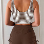 Women's Twist Front High-Waisted Tankini Swimsuit