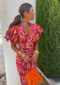Women's V-Neck Bodycon Midi Dress
