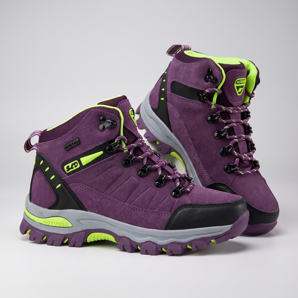Women's Walking Boots - Hiking Boots for Women - Mid Cut Lace Up