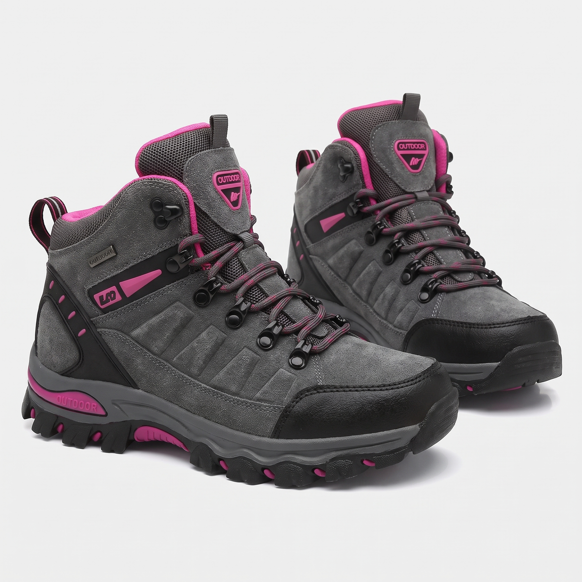 Women's Walking Boots - Hiking Boots for Women - Mid Cut Lace Up