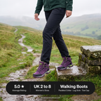 Women's Walking Boots - Hiking Boots for Women - Mid Cut Lace Up