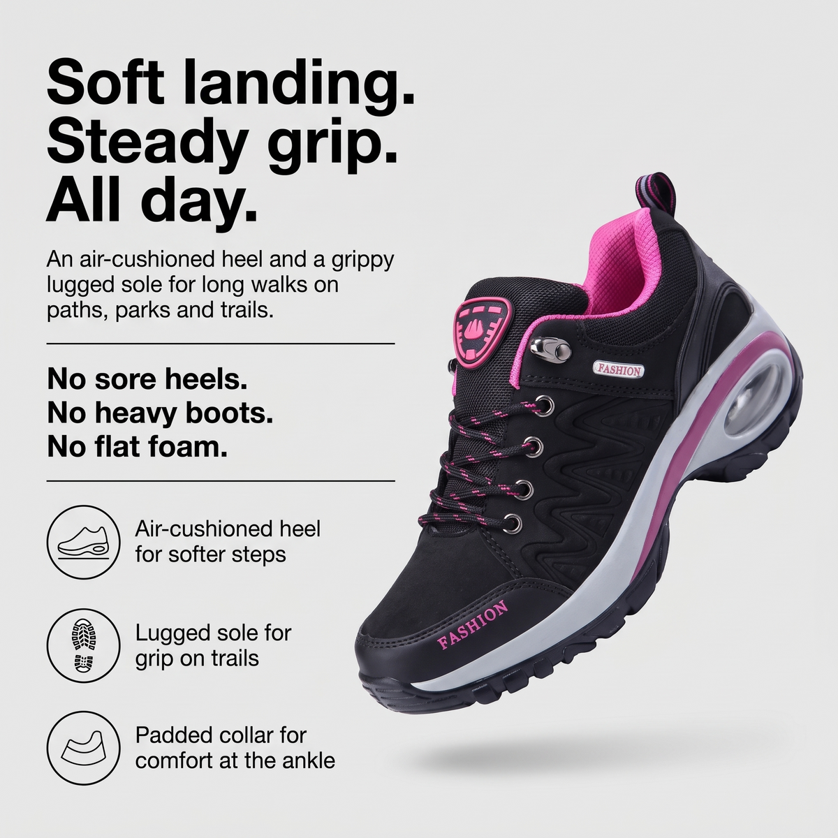 Women's Walking Shoes - Air Cushion Hiking Trainers - Hiking Shoes