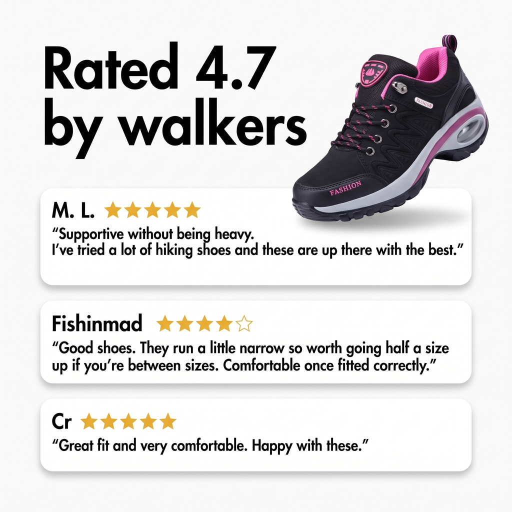 Women's Walking Shoes - Air Cushion Hiking Trainers - Hiking Shoes