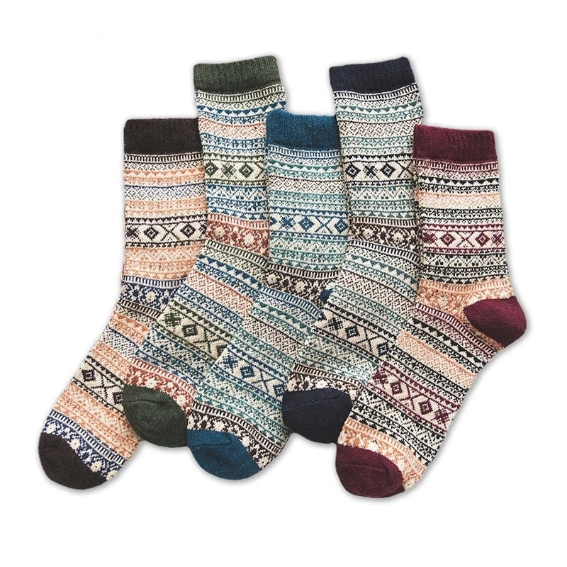 Wool Socks 5-Pack, Ultra Warm Winter, Scandinavian Pattern, Unisex