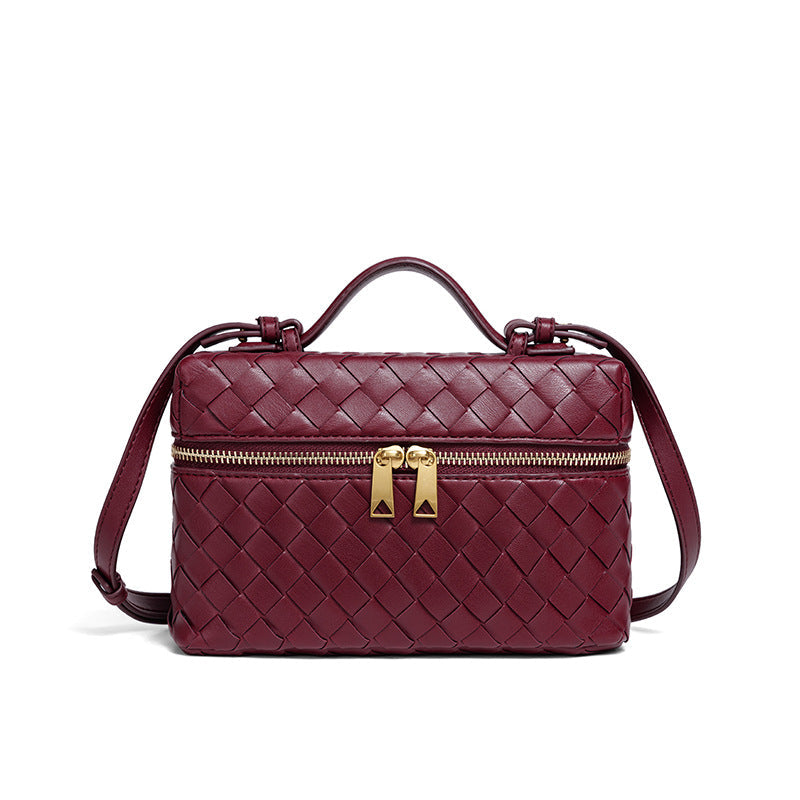 Woven Leather Cosmetic Case