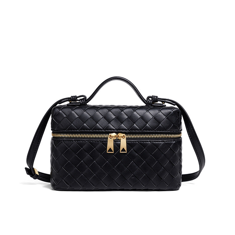 Woven Leather Cosmetic Case