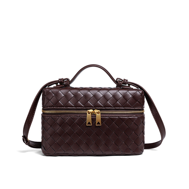 Woven Leather Cosmetic Case