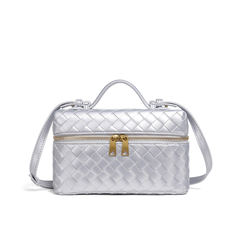 Woven Leather Cosmetic Case