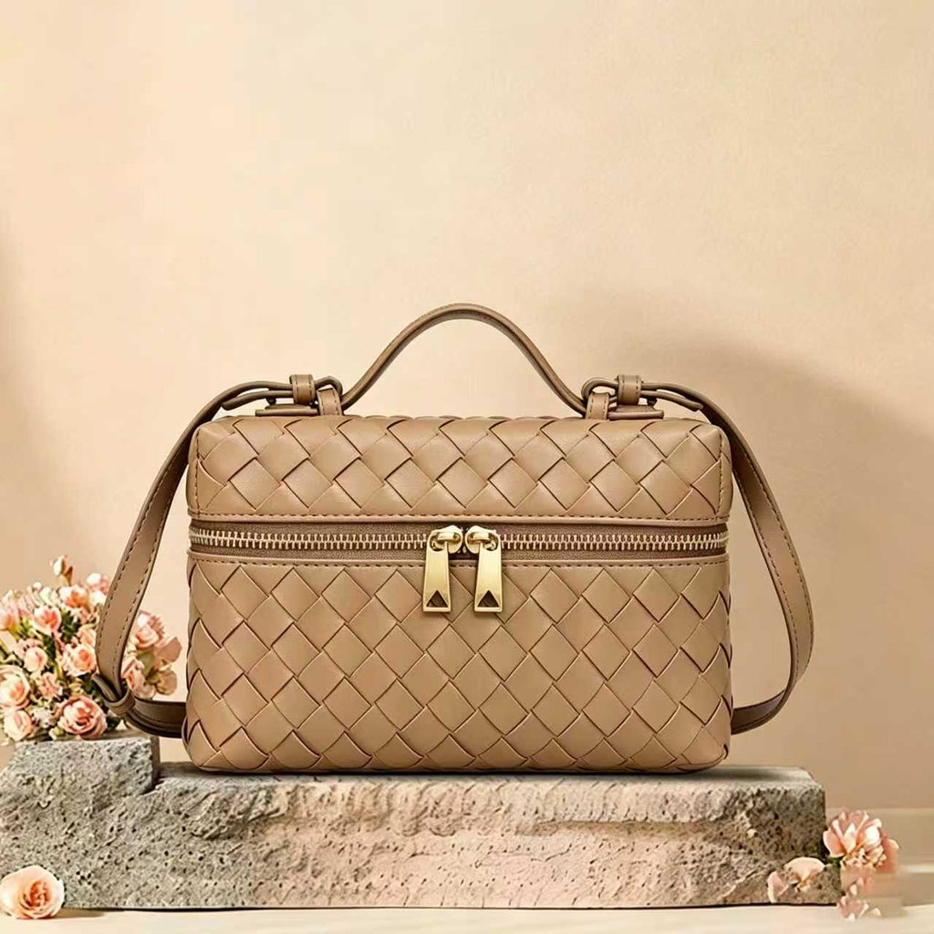 Woven Leather Cosmetic Case