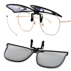 Polarised flip-up clip-on sunglasses for prescription glasses