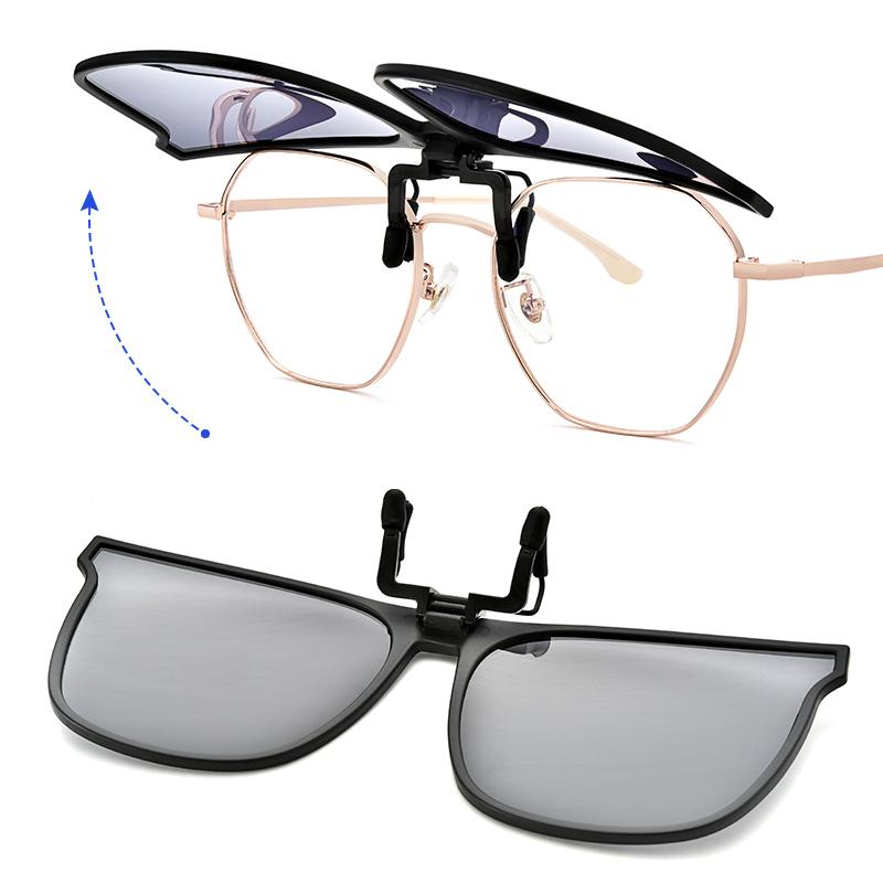 Polarised flip-up clip-on sunglasses for prescription glasses