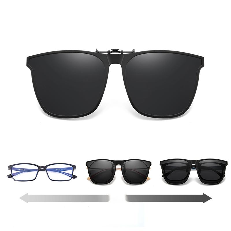 Polarised flip-up clip-on sunglasses for prescription glasses