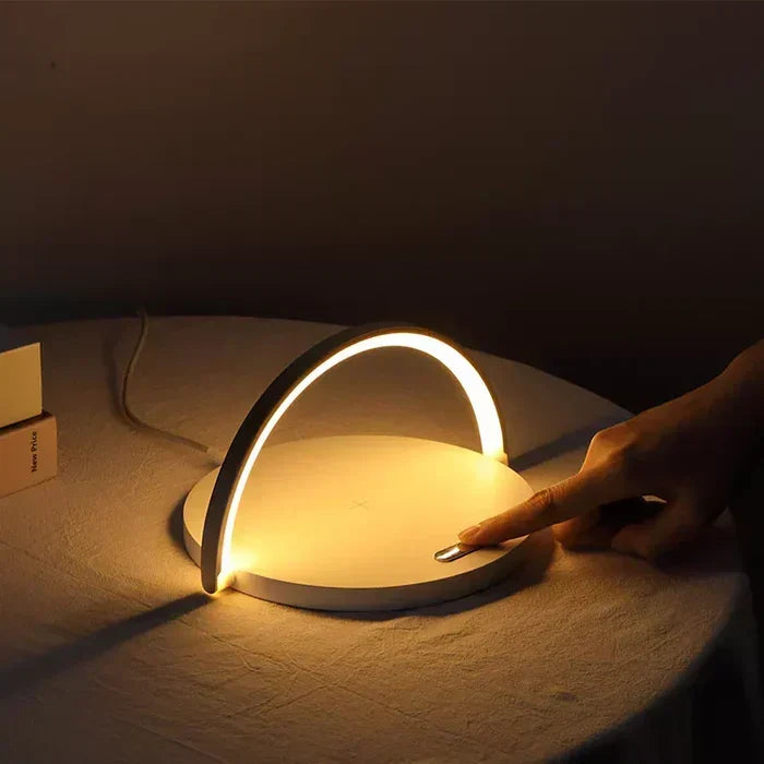 3-in-1 wireless charger with phone stand and LED lamp