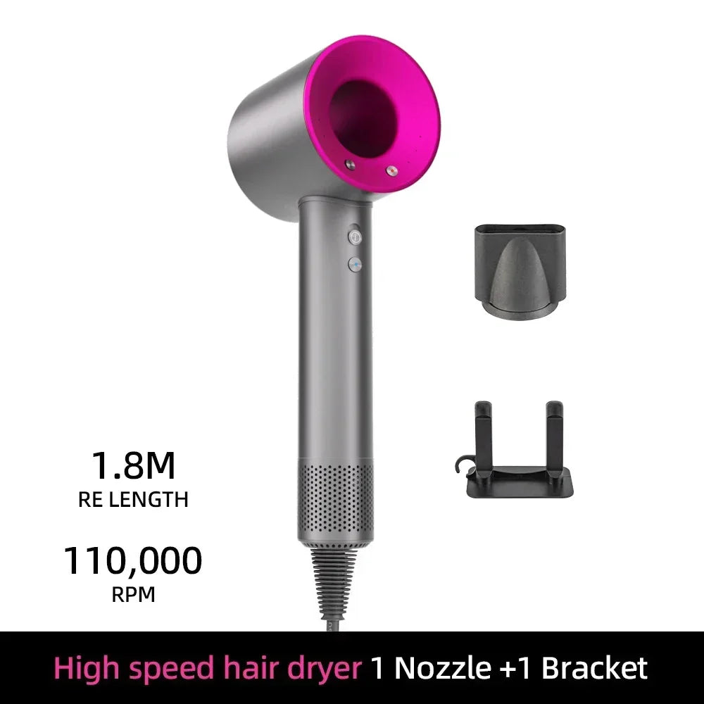 Ionic hair dryer with 200 million negative ions and intelligent temperature control