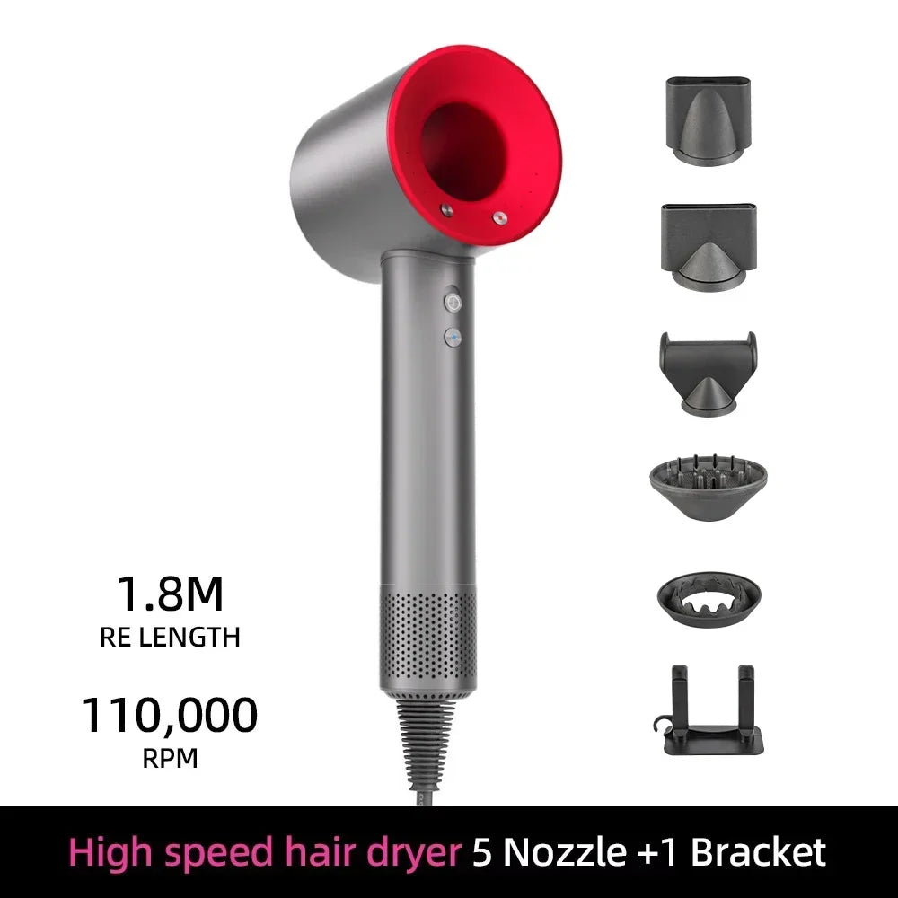 Ionic hair dryer with 200 million negative ions and intelligent temperature control