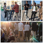 Portable mini folding chair for queues and the outdoors