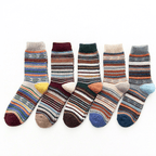 Thermal winter socks in a wool blend with Nordic pattern, 5 pairs