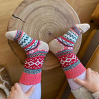 Thermal winter socks in a wool blend with Nordic pattern, 5 pairs