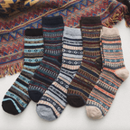 Thermal winter socks in a wool blend with Nordic pattern, 5 pairs