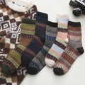 Thermal winter socks in a wool blend with Nordic pattern, 5 pairs