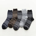 Thermal winter socks in a wool blend with Nordic pattern, 5 pairs