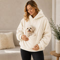 Pet Carrier Sherpa Hoodie for Small Dogs & Cats – Cozy Front Pouch Sweatshirt for Walks, Errands & Home Cuddles – Keeps 