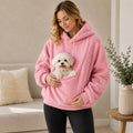 Pet Carrier Sherpa Hoodie for Small Dogs & Cats – Cozy Front Pouch Sweatshirt for Walks, Errands & Home Cuddles – Keeps 