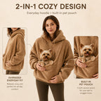 Pet Carrier Sherpa Hoodie for Small Dogs & Cats – Cozy Front Pouch Sweatshirt for Walks, Errands & Home Cuddles – Keeps 