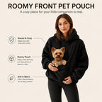 Pet Carrier Sherpa Hoodie for Small Dogs & Cats – Cozy Front Pouch Sweatshirt for Walks, Errands & Home Cuddles – Keeps 