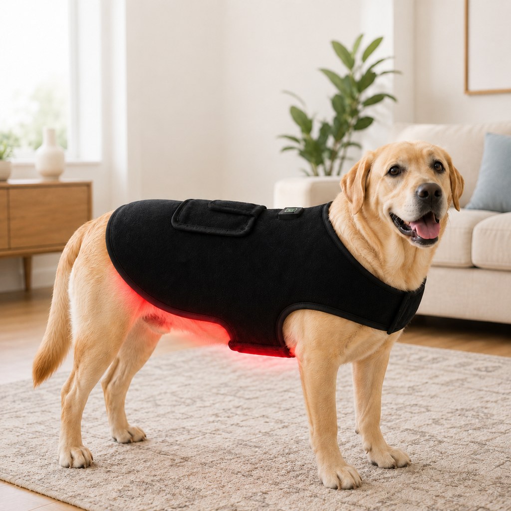 Pet Red Light Therapy Vest for Dogs & Cats – 660nm + 850nm Near-Infrared for Back, Hip, Joint & Muscle Comfort – USB or 