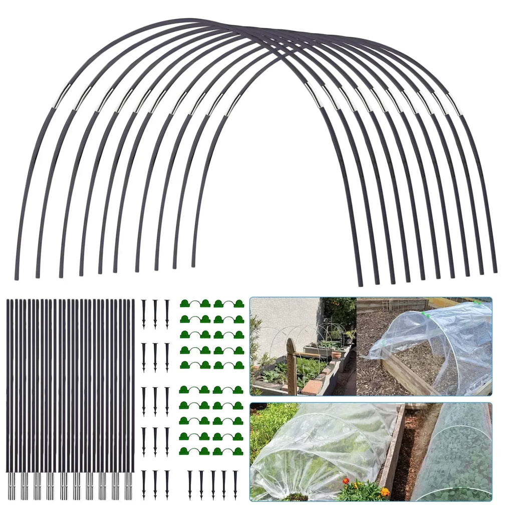 Plantura FlexGrow Garden Arch Set made of fibreglass | DIY Plant Tunnel for raised beds & cold frames | Rustproof & Reus