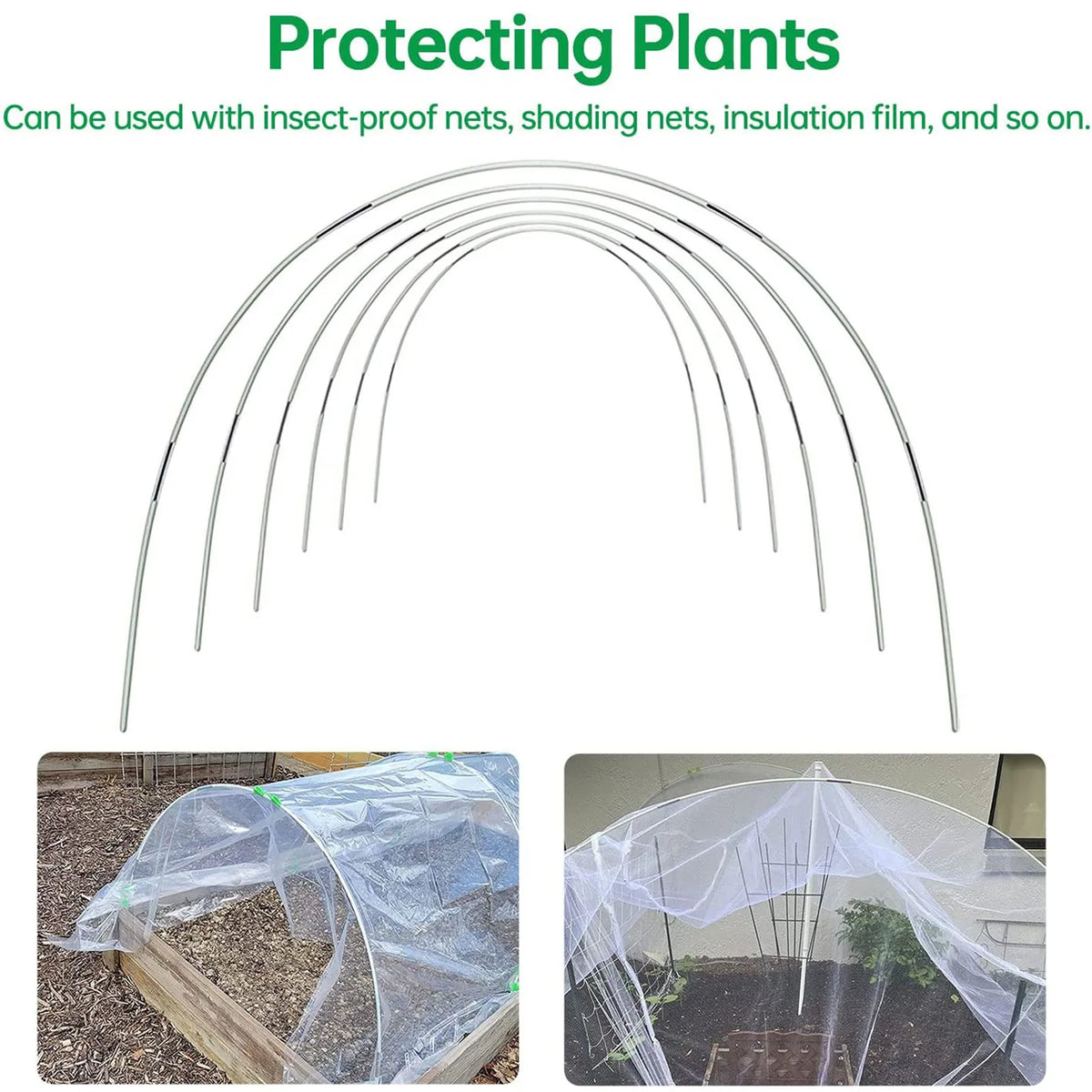 Plantura FlexGrow Garden Arch Set made of fibreglass | DIY Plant Tunnel for raised beds & cold frames | Rustproof & Reus