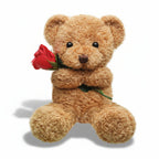 Plush Toy Valentine Bear Soft Rose Holding Soft Toy Gift